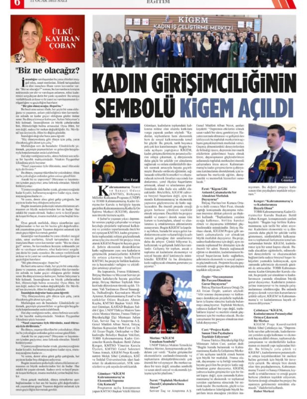Kadın girişimciliğinin sembolü KİGEM açıldı